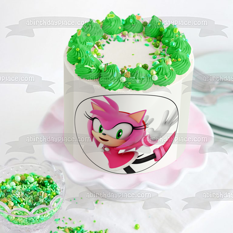 Imagen comestible para decoración de tarta de Sonic the Hedgehog Amy Rose ABPID12421 