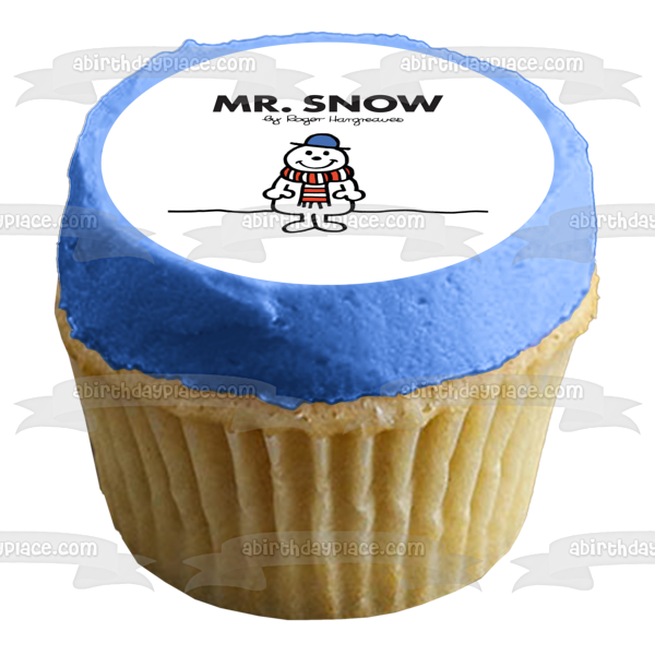 Mr. Men Mr. Snow Edible Cake Topper Image ABPID12234