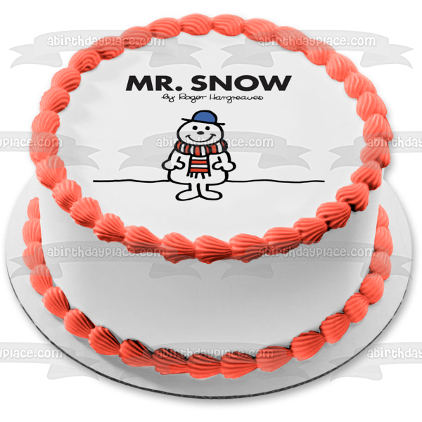 Mr. Men Mr. Snow Edible Cake Topper Image ABPID12234