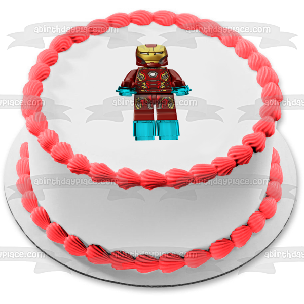 Figura decorativa comestible para tarta LEGO de Marvel, superhéroe Iron Man, ABPID12274 