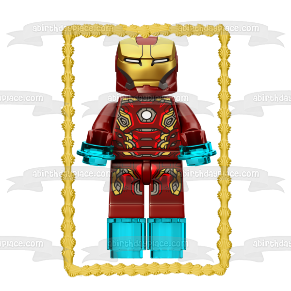 Figura decorativa comestible para tarta LEGO de Marvel, superhéroe Iron Man, ABPID12274 