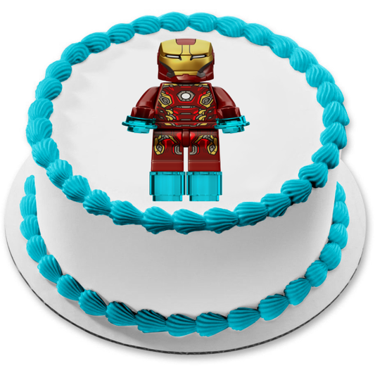 Figura decorativa comestible para tarta LEGO de Marvel, superhéroe Iron Man, ABPID12274 