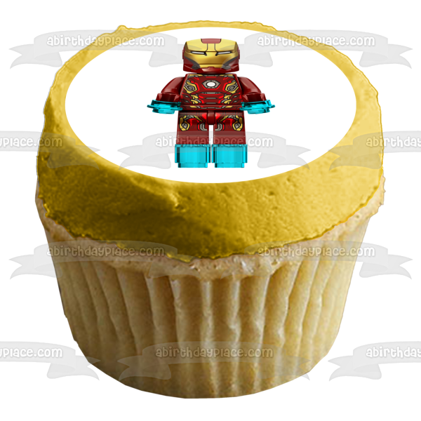 Figura decorativa comestible para tarta LEGO de Marvel, superhéroe Iron Man, ABPID12274 