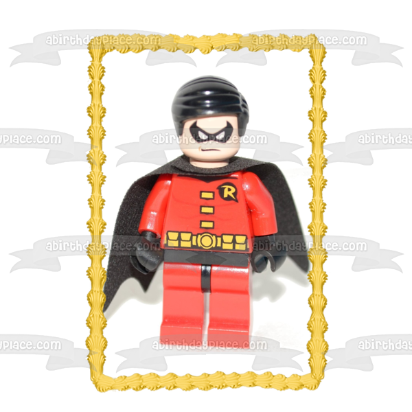 LEGO DC Comics Superhero Robin Edible Cake Topper Image ABPID12285