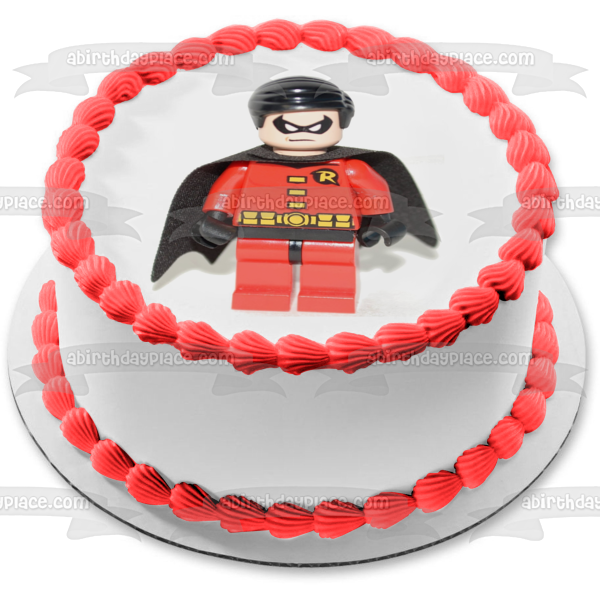 LEGO DC Comics Superhero Robin Edible Cake Topper Image ABPID12285