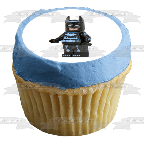 LEGO DC Comics Superhéroe Batman Sonriendo Decoración comestible para tarta Imagen ABPID12289