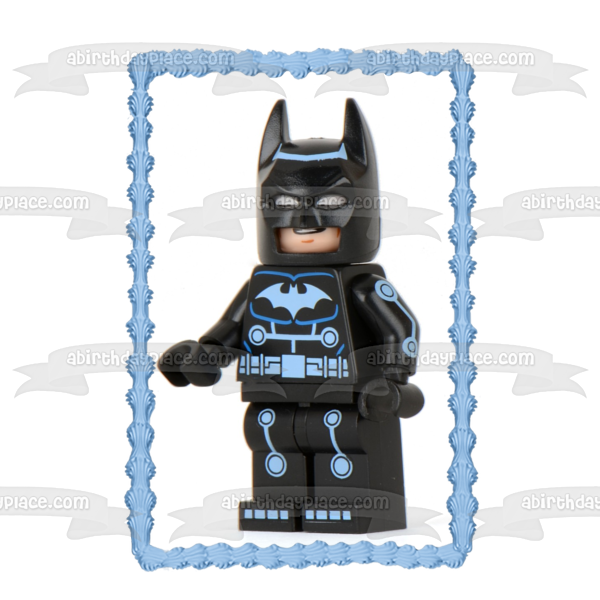 LEGO DC Comics Superhéroe Batman Sonriendo Decoración comestible para tarta Imagen ABPID12289