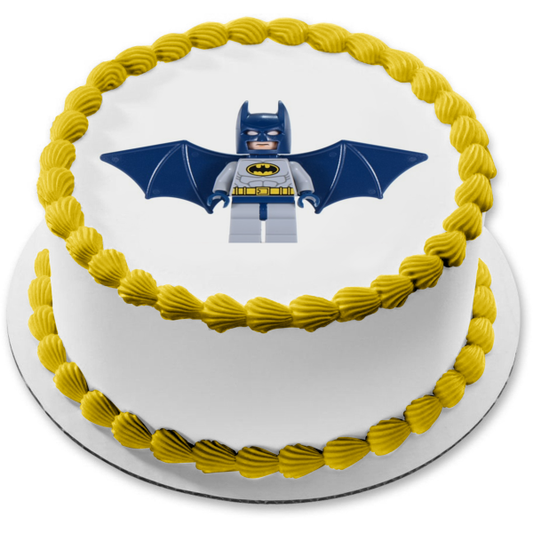 Figura decorativa comestible para tarta con alas extendidas del superhéroe Batman de LEGO DC Comics, imagen ABPID12298 