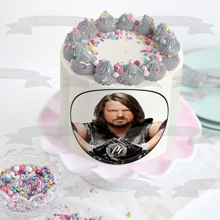 WWE World Wrestling Entertainment Aj Styles Edible Cake Topper Image ABPID12469