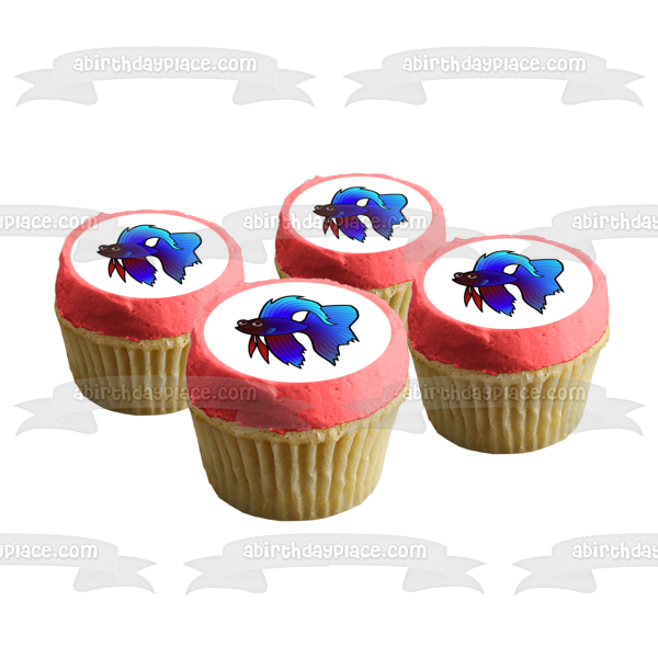 Cartoon Blue Tropical Fish Edible Cake Topper Image ABPID12635