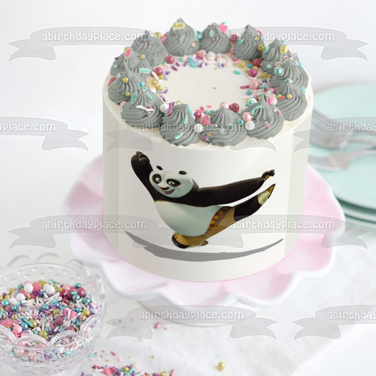 Kung Fu Panda Po Jumping Edible Cake Topper Image ABPID12811