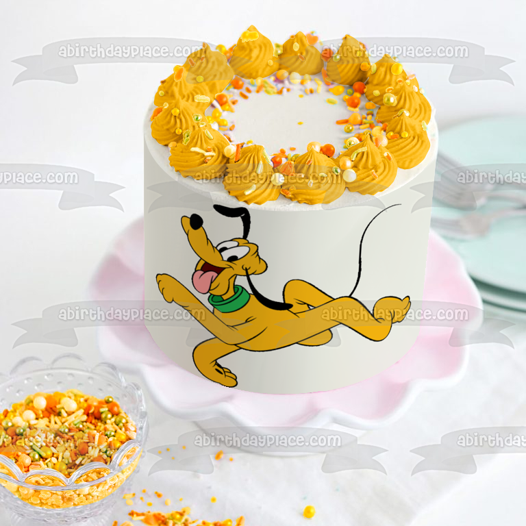 Walt Disney Plutón corriendo adorno comestible para tarta imagen ABPID12855 