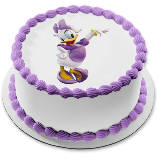 Adorno comestible para tarta con diseño de Daisy Duck de Walt Disney, imagen ABPID12856 