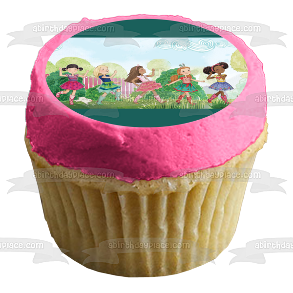 American Girl Wellie Wishers Watercolor Pastel Illustration Edible Cake Topper Image ABPID56037