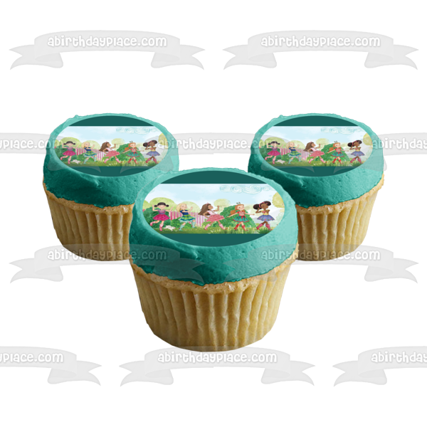 American Girl Wellie Wishers Watercolor Pastel Illustration Edible Cake Topper Image ABPID56037