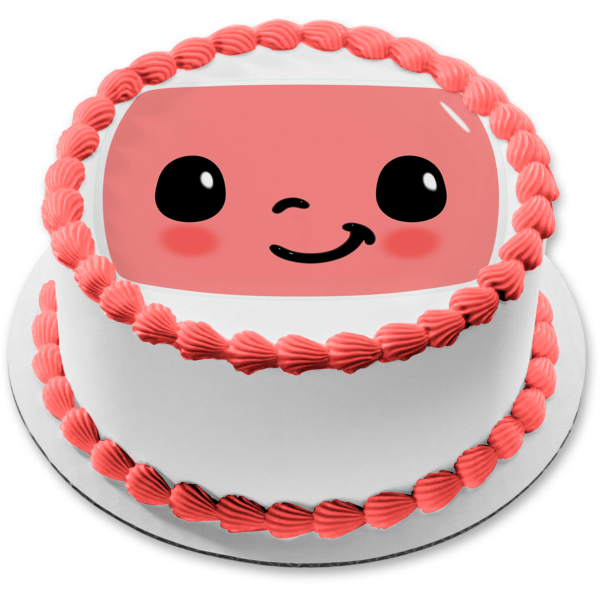 Adorno comestible para tarta con cara de Cocomelon, imagen ABPID56040 