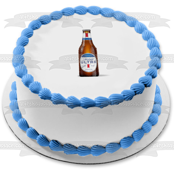 Michelob Ultra Beer Bottle Edible Cake Topper Image ABPID56143