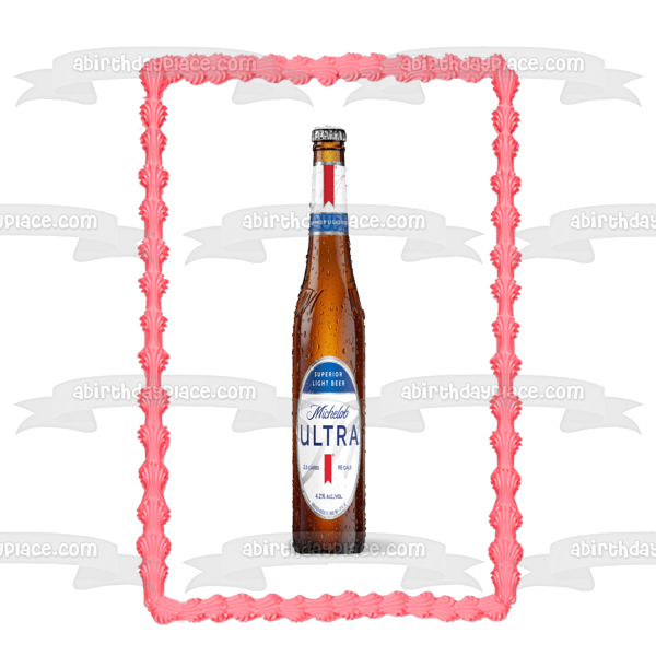 Michelob Ultra Beer Bottle Edible Cake Topper Image ABPID56143