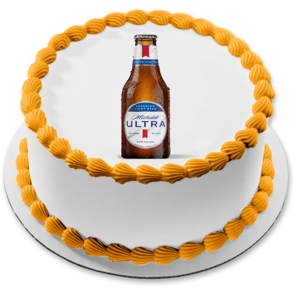 Michelob Ultra Beer Bottle Edible Cake Topper Image ABPID56143