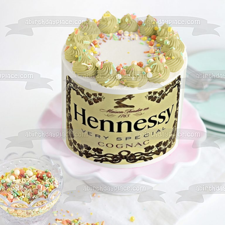 Hennessy Label - Adorno comestible para tarta de coñac muy especial, imagen ABPID56145 