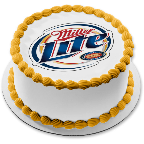 Imagen comestible para decoración de tarta con el logotipo de Miller Lite ABPID56146 