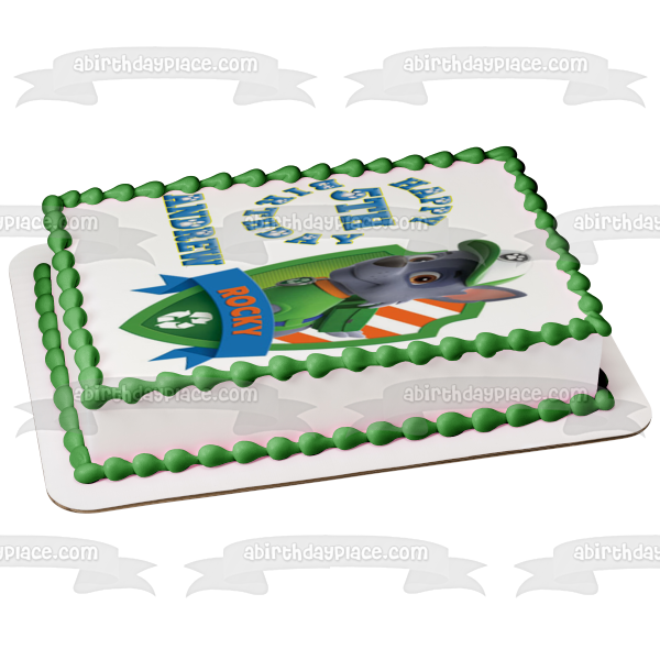 Decoración comestible para tarta de Paw Patrol Rocky, imagen ABPID12684 