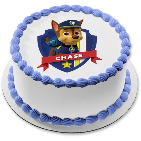 Adorno comestible para tarta de Paw Patrol Chase, imagen ABPID12685 