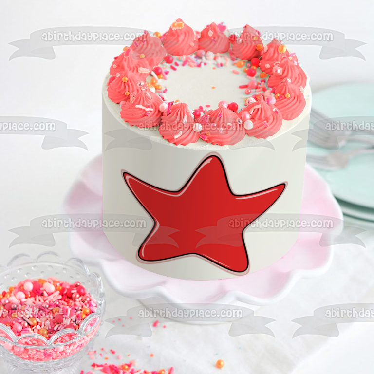 Adorno comestible para tarta con estrella roja de Pj Masks, imagen ABPID12696 