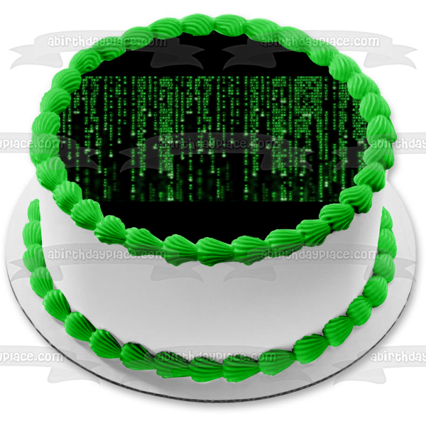 The Matrix Digital Rain Edible Cake Topper Image ABPID56050