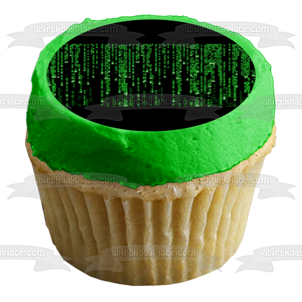 The Matrix Digital Rain Edible Cake Topper Image ABPID56050