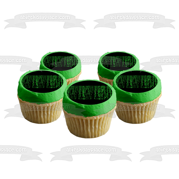 The Matrix Digital Rain Edible Cake Topper Image ABPID56050