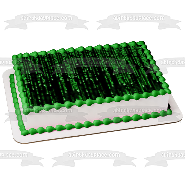 The Matrix Digital Rain Edible Cake Topper Image ABPID56050