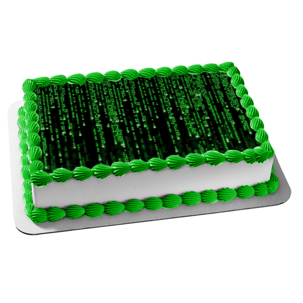 The Matrix Digital Rain Edible Cake Topper Image ABPID56050