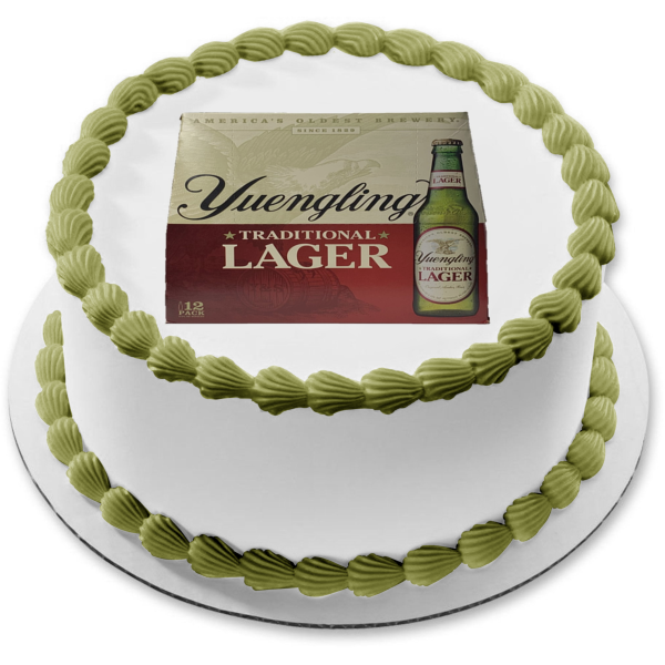 Yuengling Traditional Lager 12 Pack Box of Bottles Edible Cake Topper Image ABPID56152