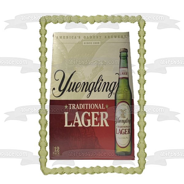 Yuengling Lager tradicional, paquete de 12 botellas, decoración comestible para tarta, imagen ABPID56152 