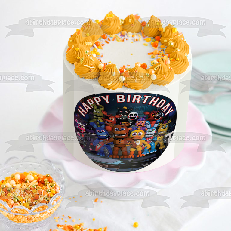 Five Nights at Freddys FNaF Edible Image Cake Topper Personalized Birthday  Sheet Decoration Custom Party Frosting Transfer Fondant