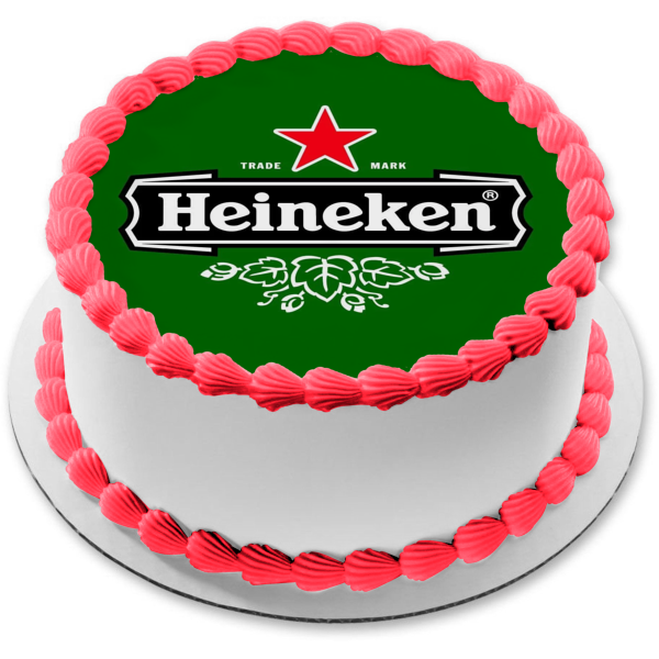 Imagen comestible para decoración de tarta con logotipo de cerveza Heineken ABPID56064 