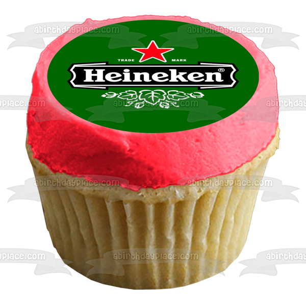 Imagen comestible para decoración de tarta con logotipo de cerveza Heineken ABPID56064 