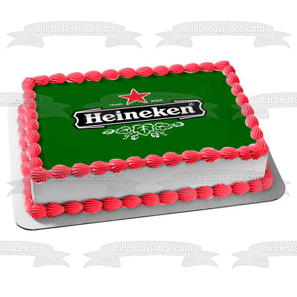 Imagen comestible para decoración de tarta con logotipo de cerveza Heineken ABPID56064 