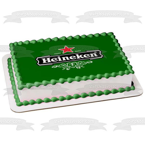 Imagen comestible para decoración de tarta con logotipo de cerveza Heineken ABPID56064 