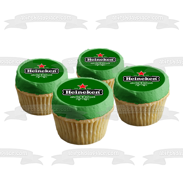 Imagen comestible para decoración de tarta con logotipo de cerveza Heineken ABPID56064 