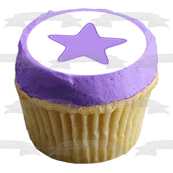 Adorno comestible para tarta con estrella morada de Pj Masks, imagen ABPID12701 