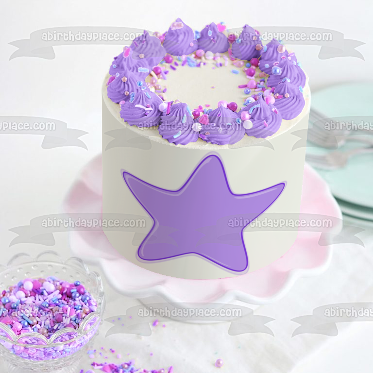 Adorno comestible para tarta con estrella morada de Pj Masks, imagen ABPID12701 