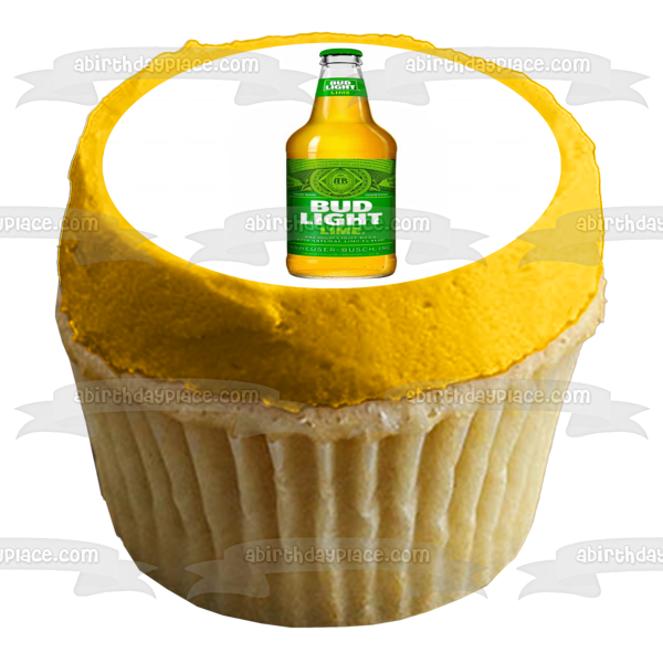 Bud Light Lime Beer Bottle Edible Cake Topper Image ABPID56067