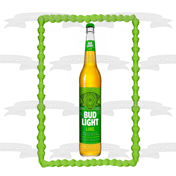 Decoración comestible para tarta con botella de cerveza Bud Light Lime, imagen ABPID56067 