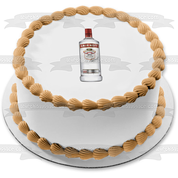 Smirnoff Vodka No21 Bottle Edible Cake Topper Image ABPID56068