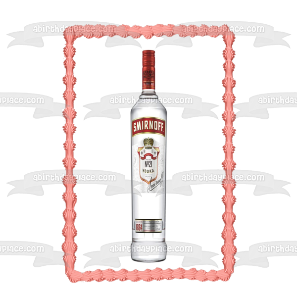 Smirnoff Vodka No21 Bottle Edible Cake Topper Image ABPID56068