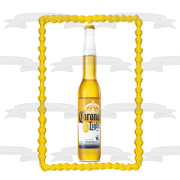 Corona Light Beer Bottle Edible Cake Topper Image ABPID56070