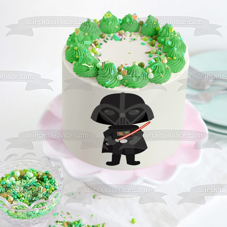 Imagen comestible para tarta con sable de luz de Darth Vader de Star Wars ABPID12710 