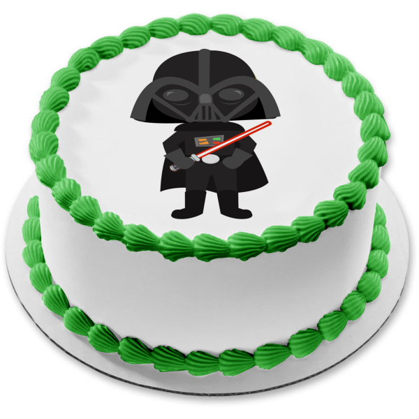 Imagen comestible para tarta con sable de luz de Darth Vader de Star Wars ABPID12710 